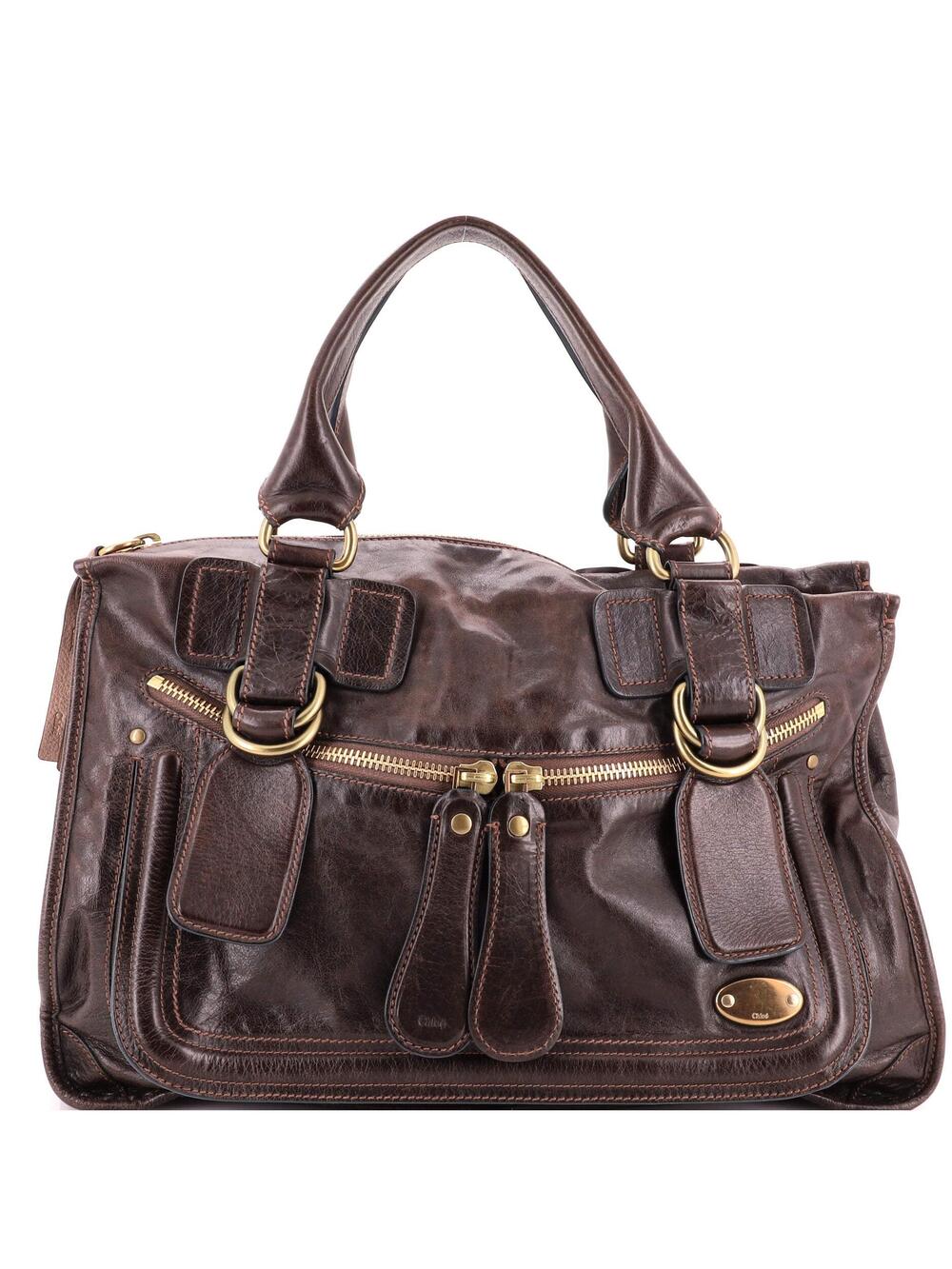 Chloe Bay Satchel Leather Large #377717C55B